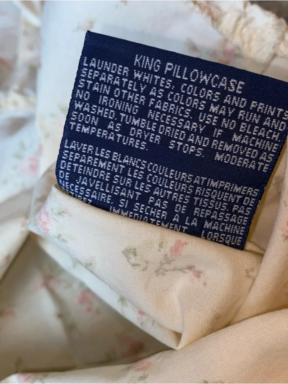 VTG Ralph Lauren Full Double Flat Sheet 2 King Pillowcases Cottage Floral Ruffle